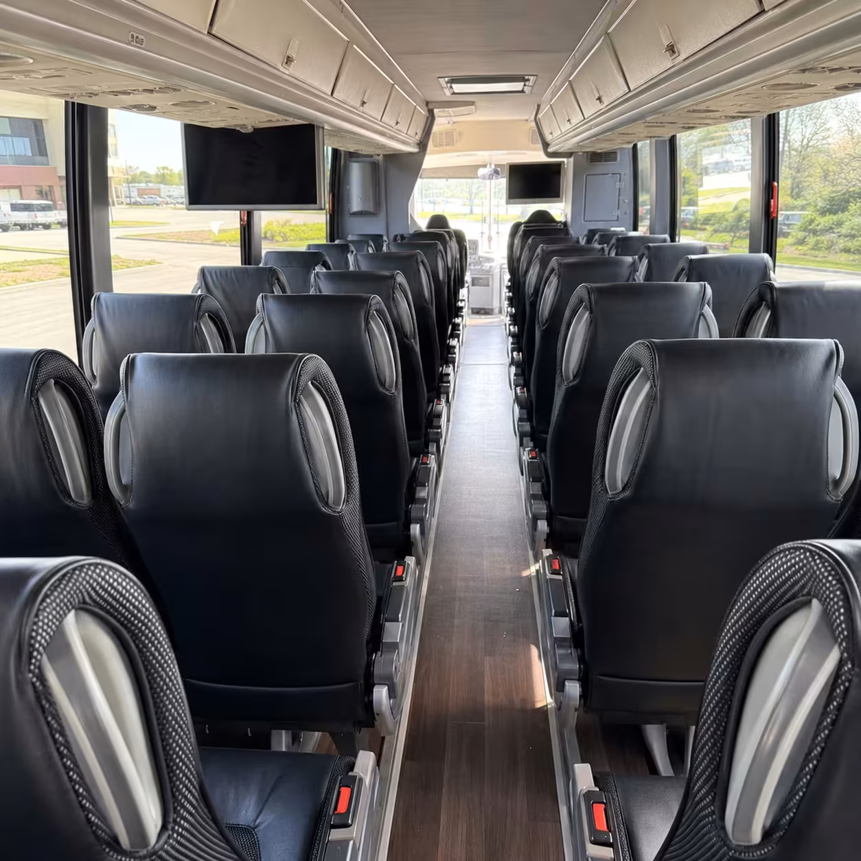 56 passenger charter bus inside