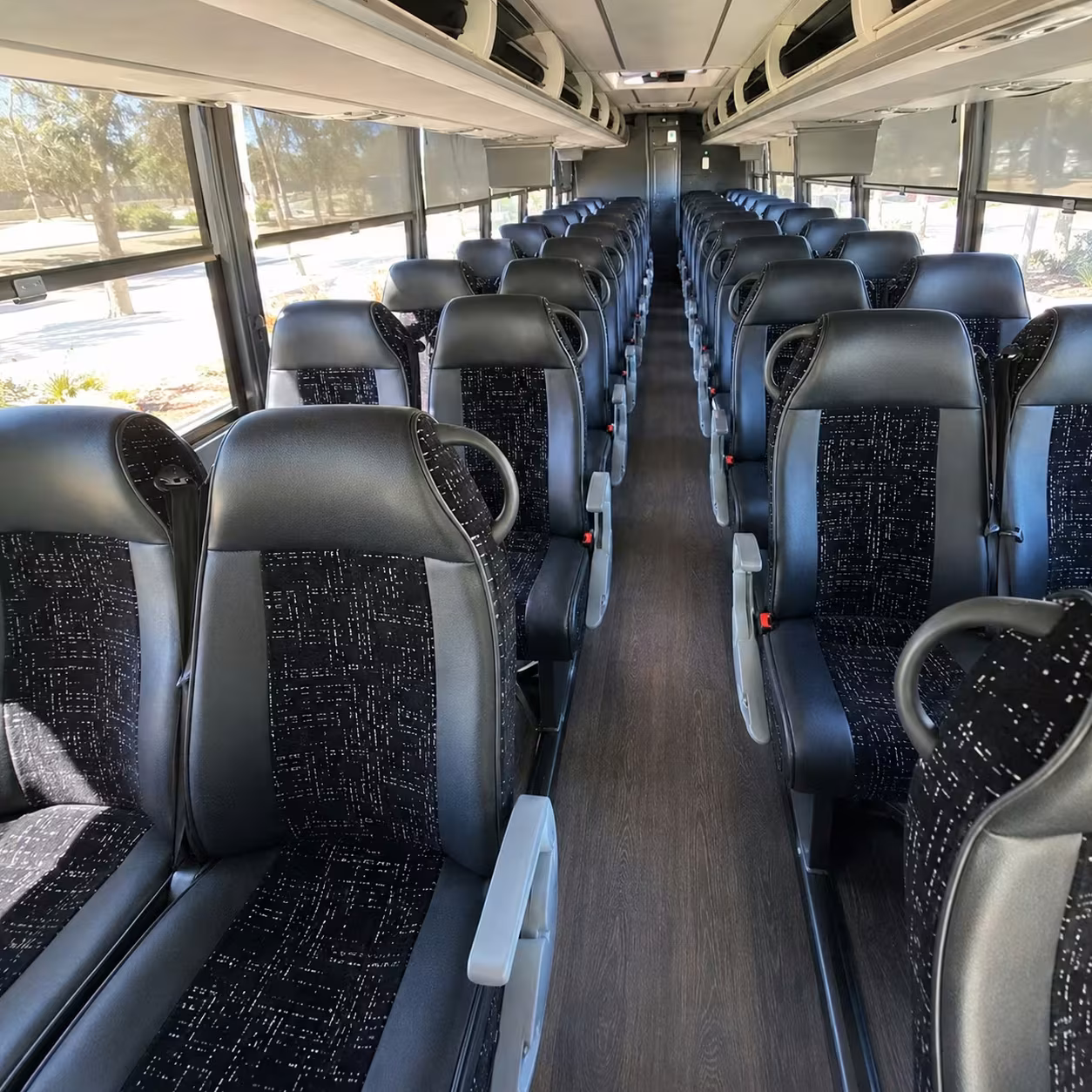 warner robins charter bus rental interior